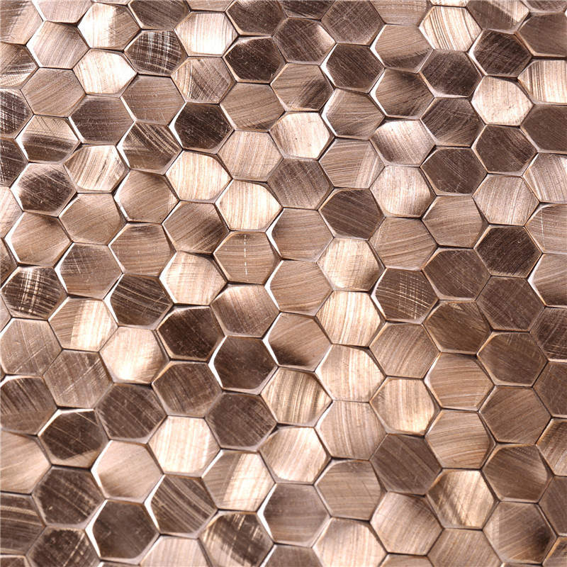 Teacht Nua Rose Gold Mix Tíleanna Balla Balla Mosaic Miotal Brown