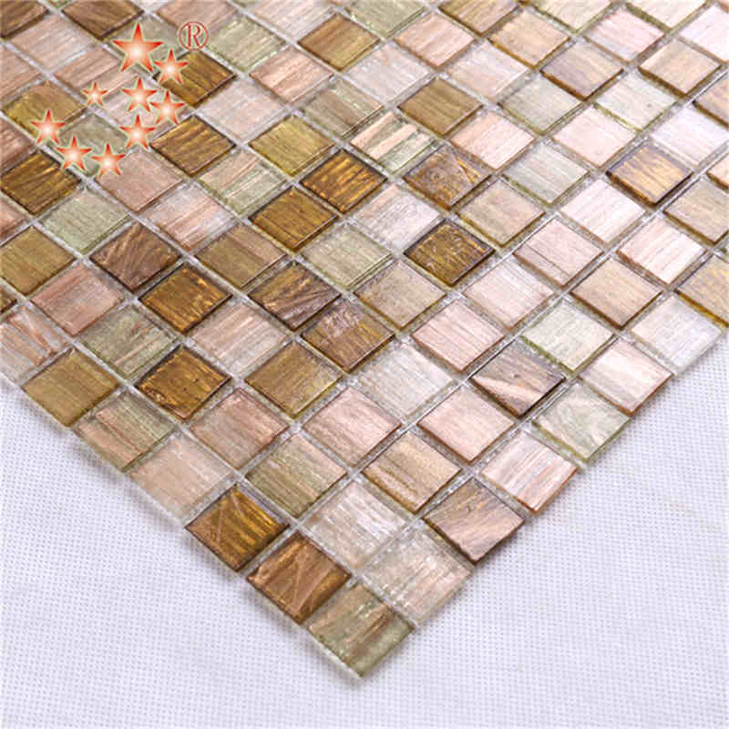 Só Rose Gold Iridescent Uathúil Gloine Mosaic Backsplash Tíleanna Backsplash Tíleanna