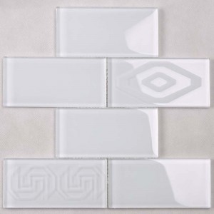 Seomra Folctha Super White Crystal Gloine Tíleanna Bríce Mósáice Meiriceá Thuaidh Dearadh is Déanaí
